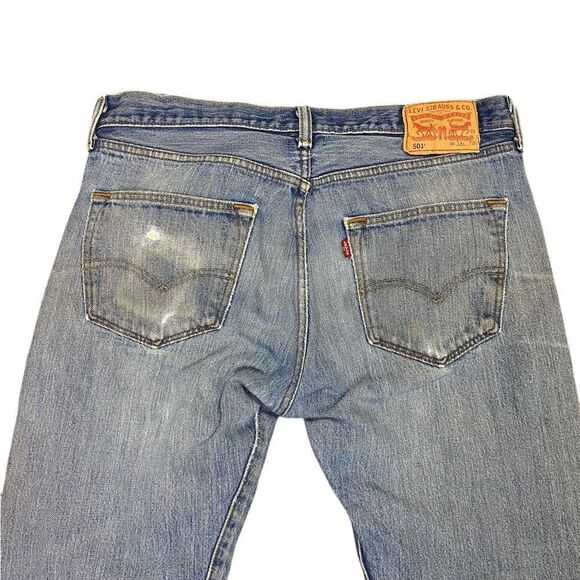 Levi's Men's Straight Blue Jeans 501s Vtg white tag - Picture 6 of 8